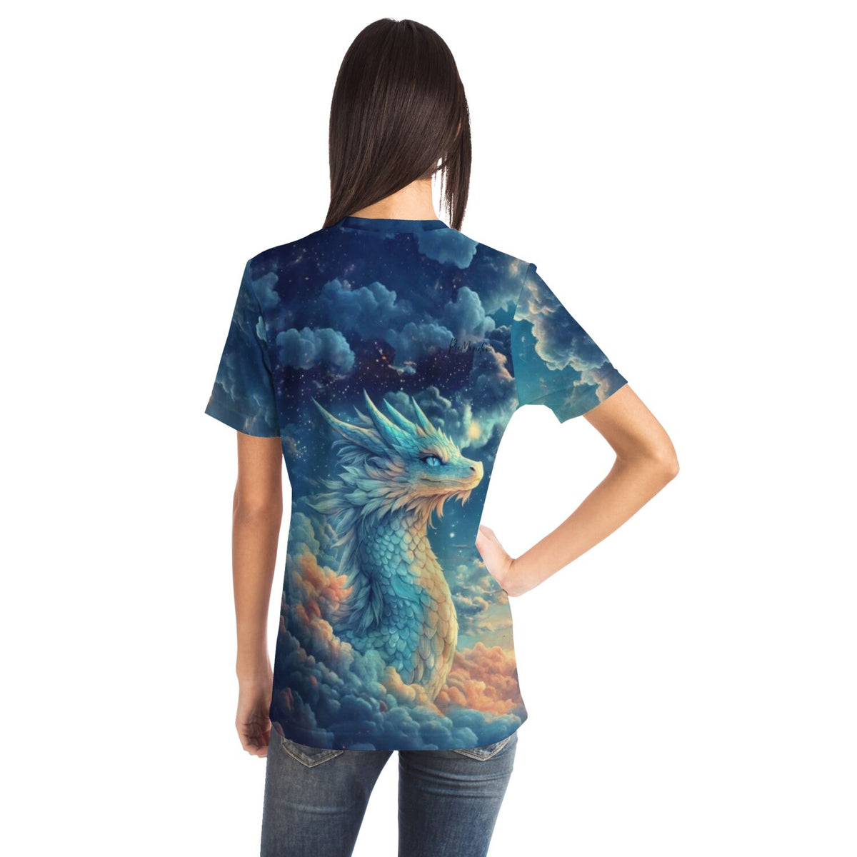 T-Shirt mit blauem Himmelsdrache Saphira Motiv, inspiriert von unseren beliebten Diamond Painting und Bastelsets