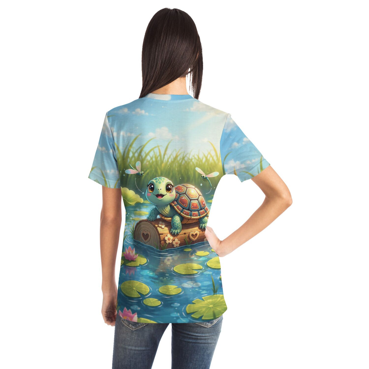 Dreamer T-Shirt Schildkrötenmädchen Karla mit süßem Schildkrötenmotiv im Stil von Malen nach Zahlen und Diamond Painting