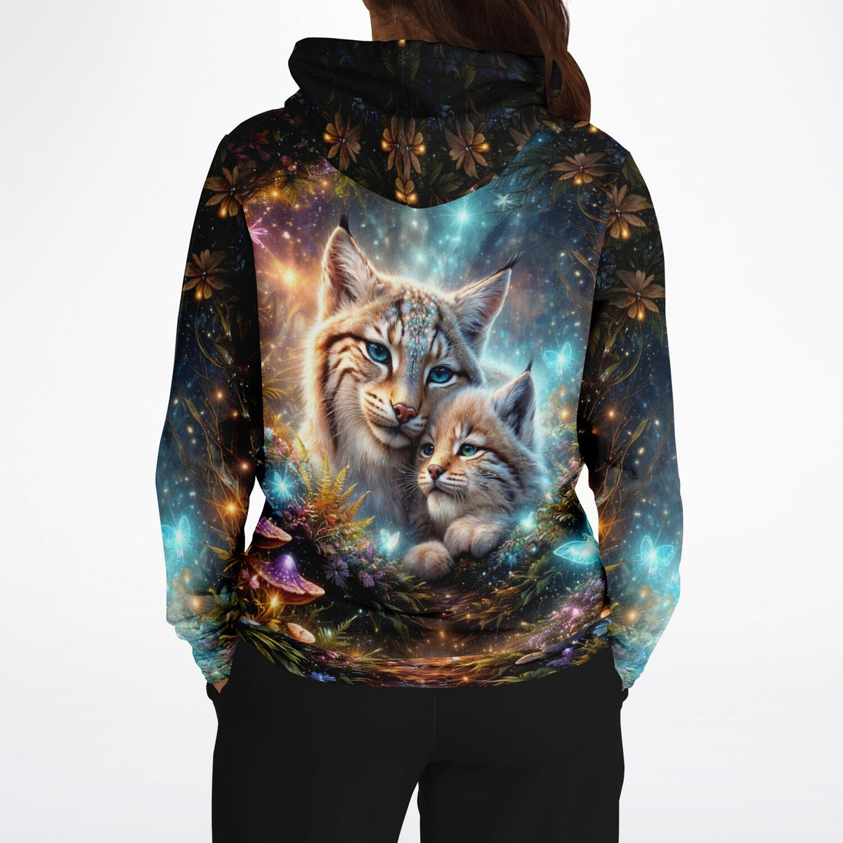 Dreamer Hoodie mit magischem Luchs-Motiv im Stil von Diamond Painting und Malen nach Zahlen für kunstbegeisterte Erwachsene
