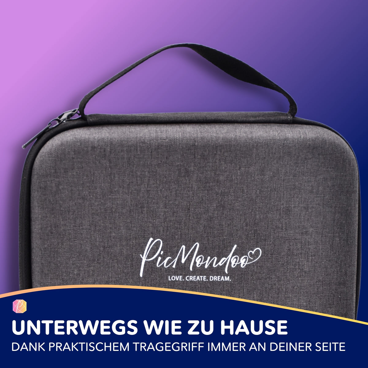 Picmondoo E-Painter Aufbewahrungsbox als praktischer Koffer für Diamond Painting Zubehör mit Tragegriff