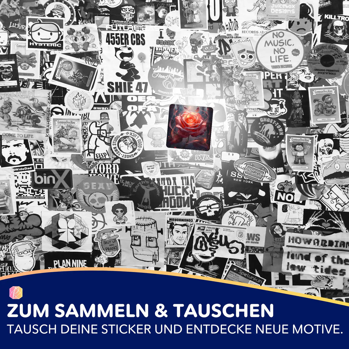 Picmondoo Aufkleber-Set mit Herzflamme Motiv zur Organisation von Diamond Painting Zubehör und Bastelsets.