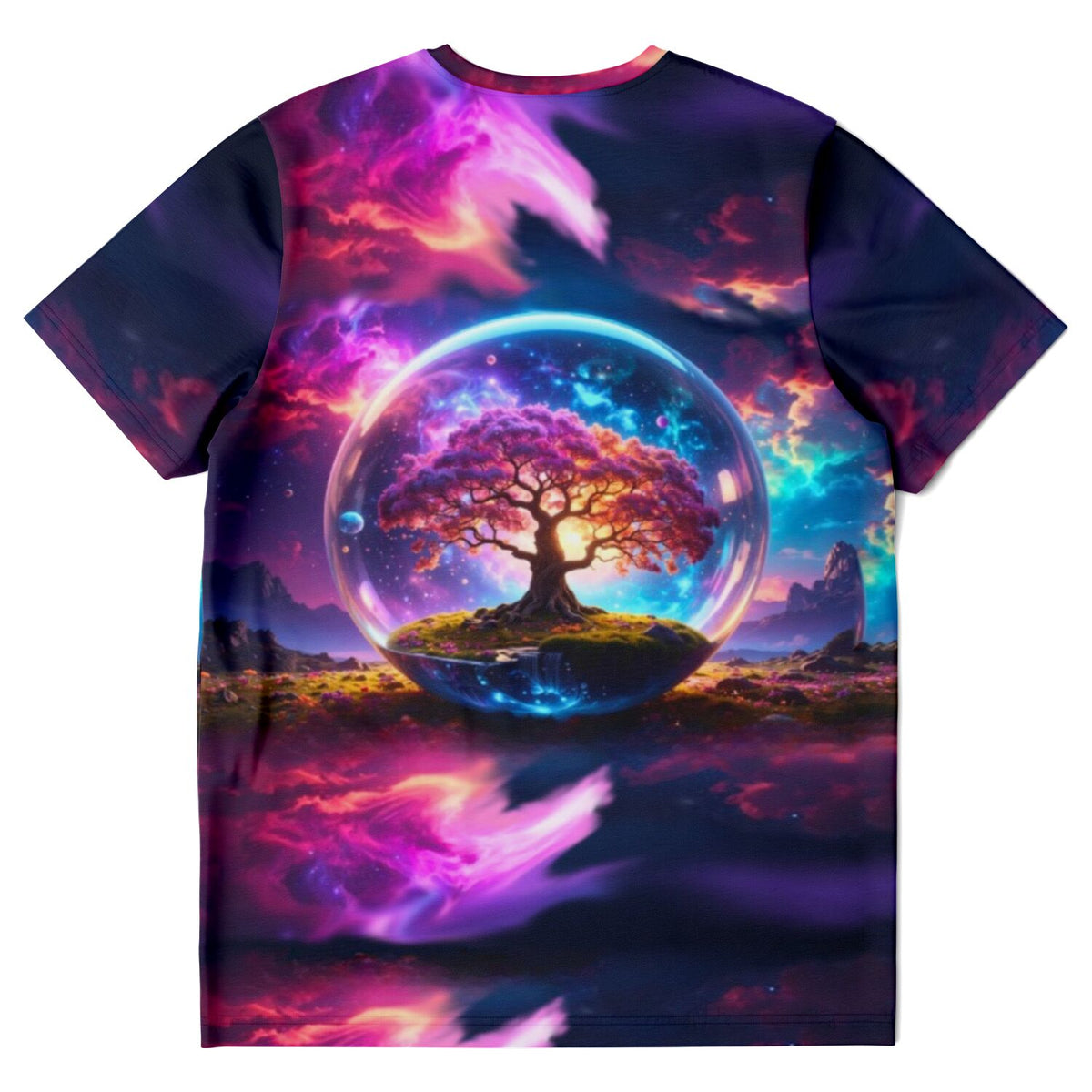 Dreamer T-Shirt Arbor Eternis im Design einer bunten Fantasy-Welt, ideal für Diamond Painting und Malen nach Zahlen Fans.