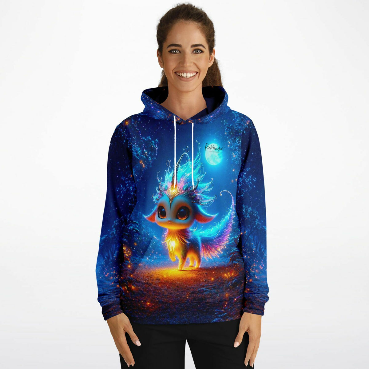 Dreamer Hoodie Mondscheintanz mit magischem Kreaturen-Design, inspiriert von Diamond Painting Kunstwelten.
