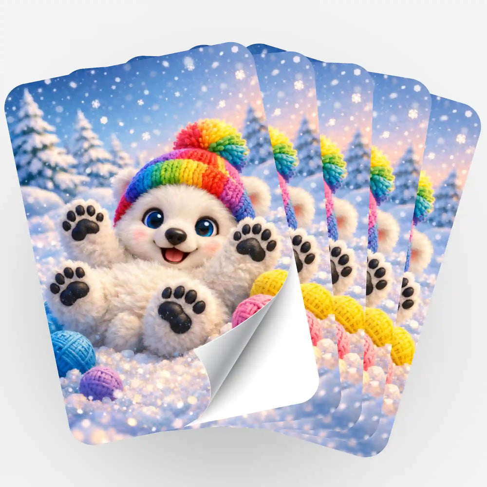 Lot de 5 autocollants - Joie hivernale