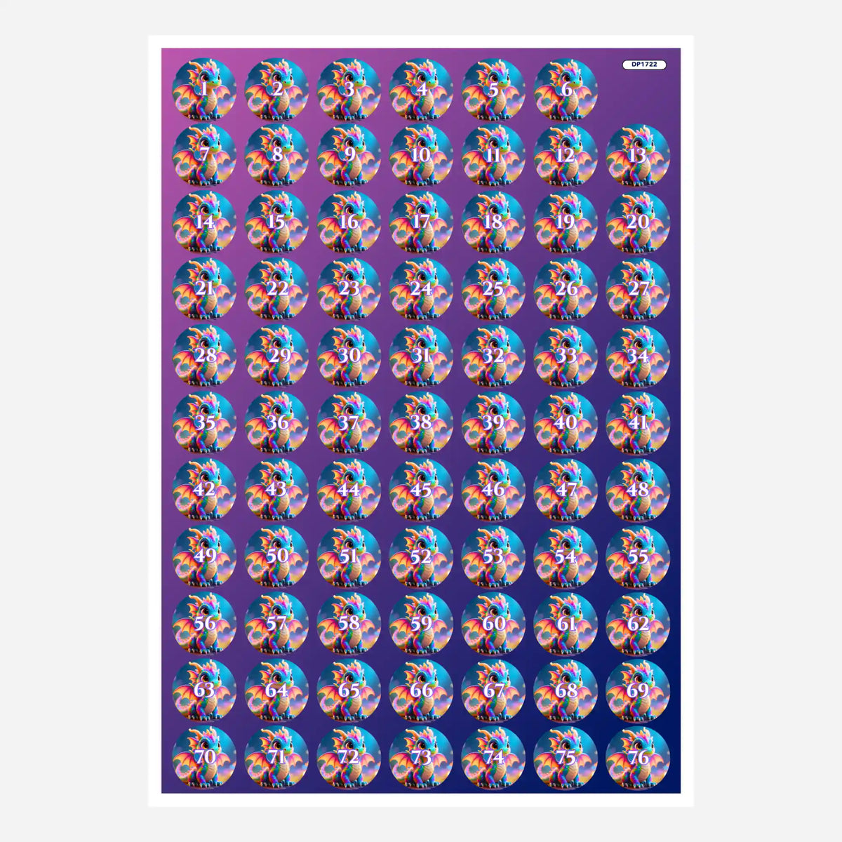 Bunte Rinji Drachen Aufkleber für Diamond Painting Döschen zum einfachen Sortieren der Diamanten Steine