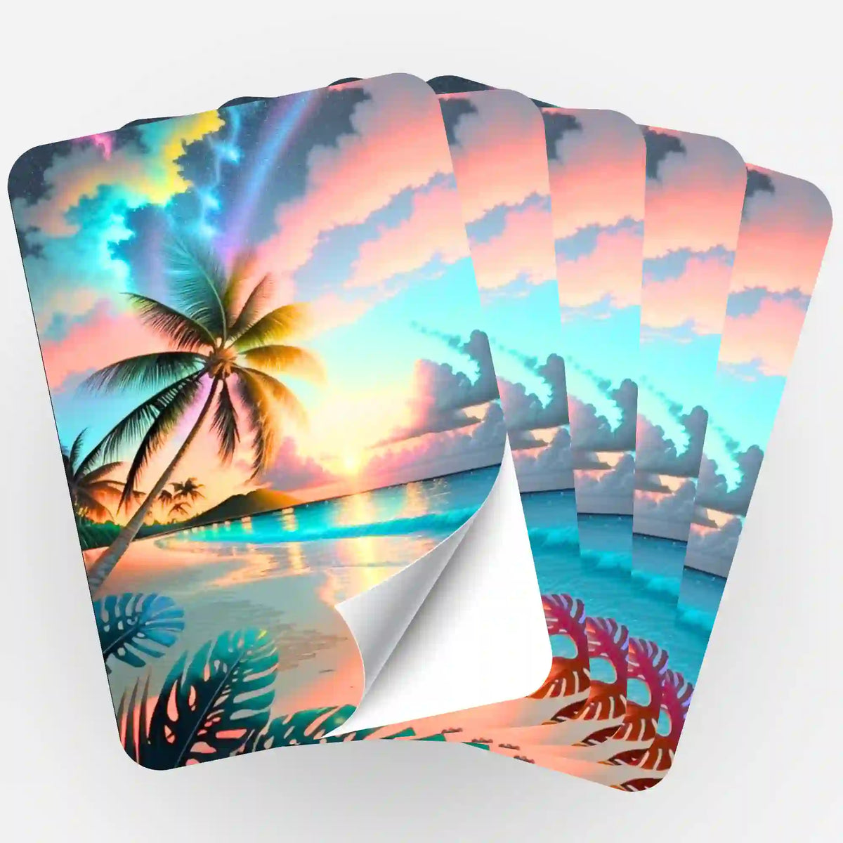 5er-Set Sticker Palme im Abendhimmel für Diamond Painting Zubehör zur Organisation deiner Bastelsets