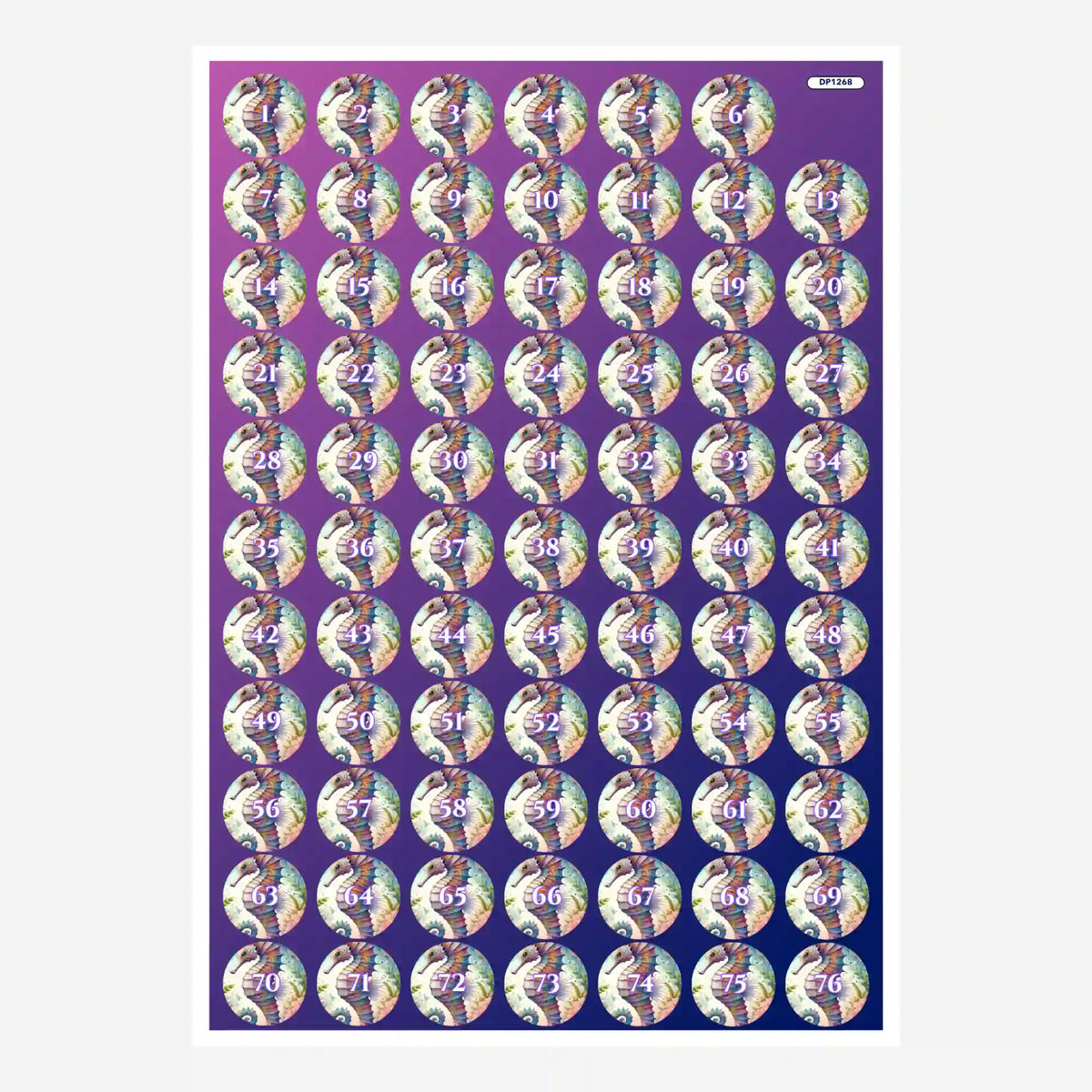 Bunte Seepferdchen-Döschenaufkleber für Diamond Painting zur einfachen Sortierung von Diamanten