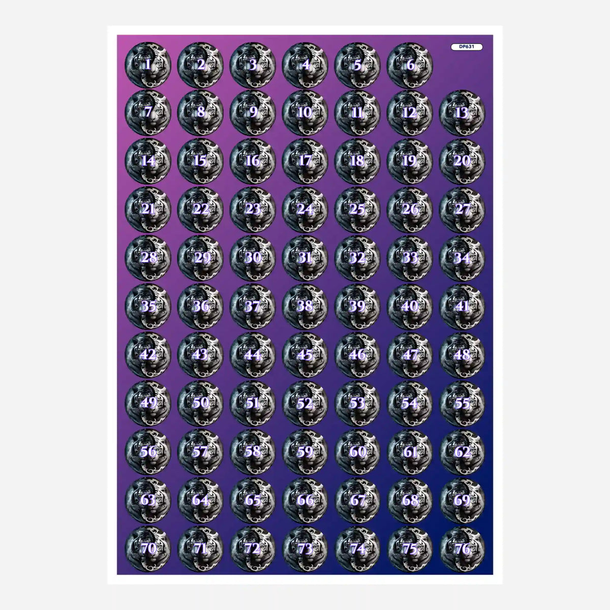Döschenaufkleber für Diamond Painting mit Tiger Yin und Yang Motiv zur einfachen Organisation der Steinfarben