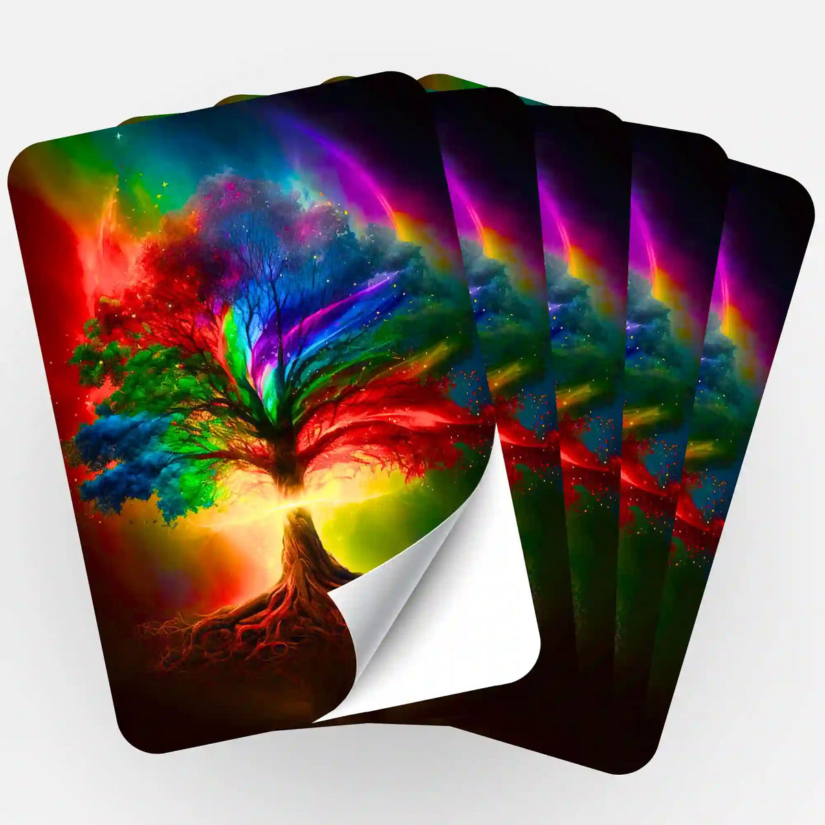 5er-Set Aufkleber Lebensbaum der Tausend Farben als Zubehör für Diamond Painting und Malen nach Zahlen