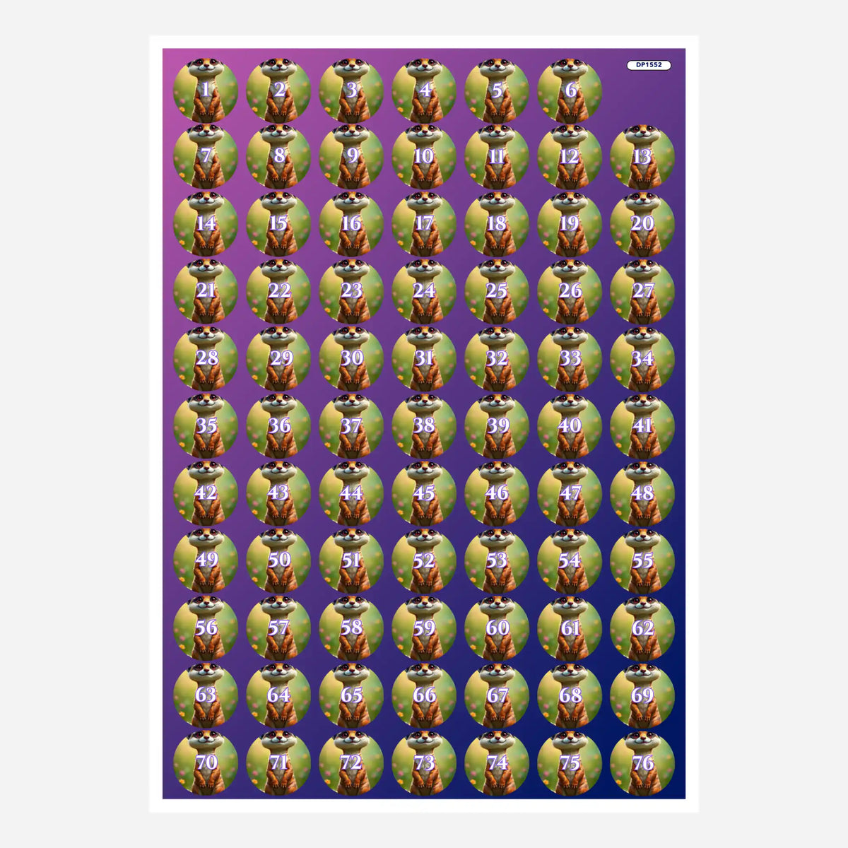 Döschenaufkleber mit Erdmännchen-Motiv für Diamond Painting Zubehör zur Sortierung von Steinchen und Farben