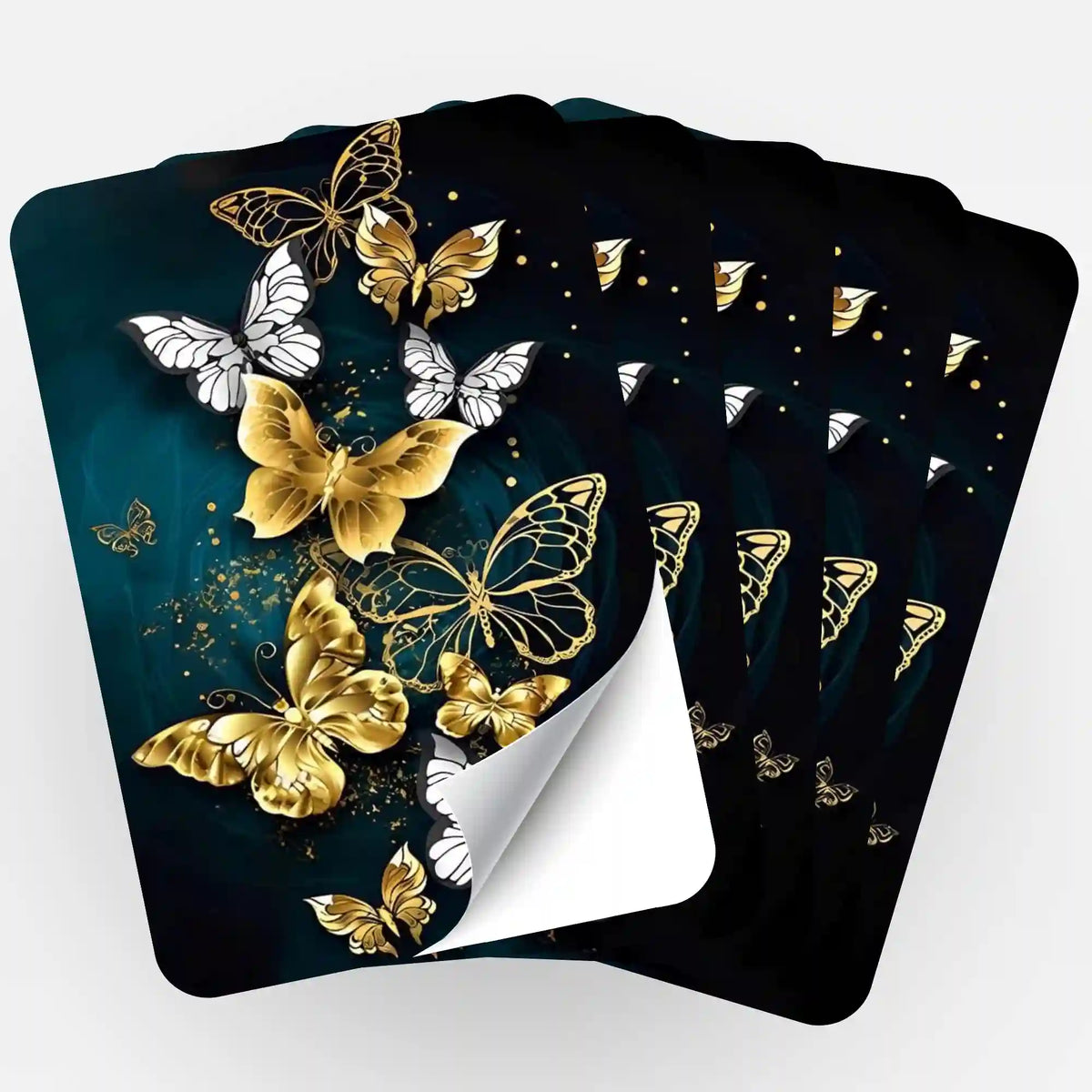 5er-Set Aufkleber mit goldenen Schmetterlingen als Zubehör für Diamond Painting und Bastelprojekte von Picmondoo