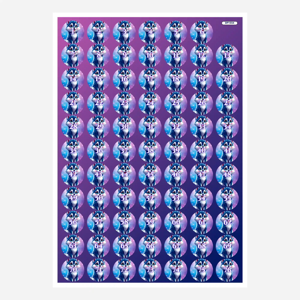 Döschenaufkleber mit Husky-Motiv für Diamond Painting Zubehör zur einfachen Sortierung der Diamanten nach Nummern