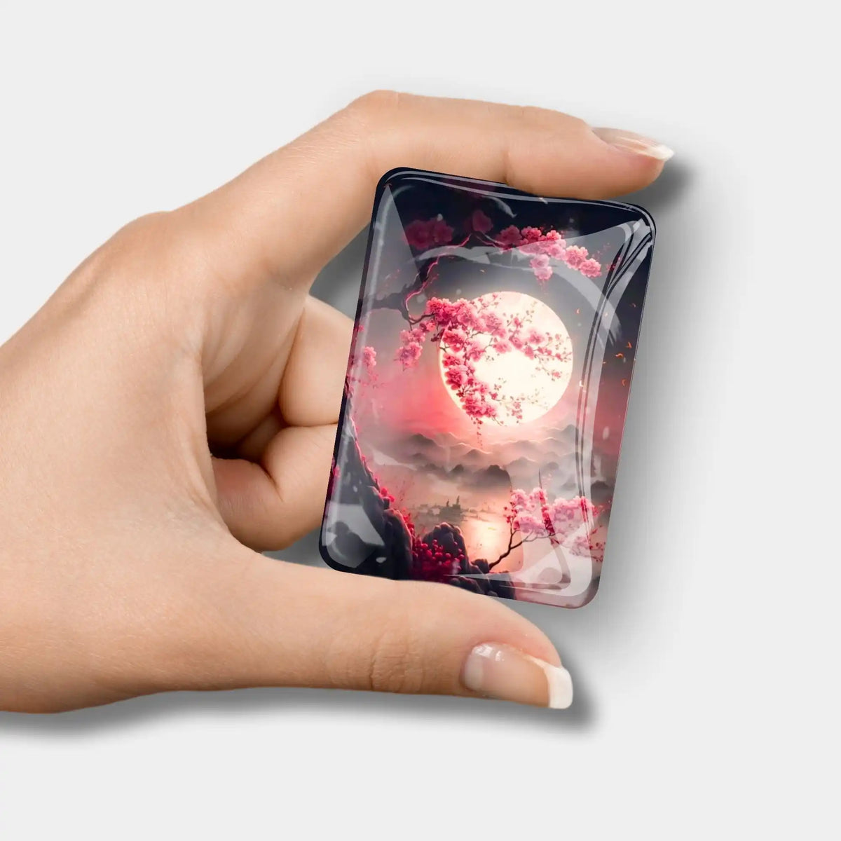 Magischer Cover Minder mit Kirschblüten im Mondschein Motiv als praktisches Zubehör für dein Diamond Painting Set
