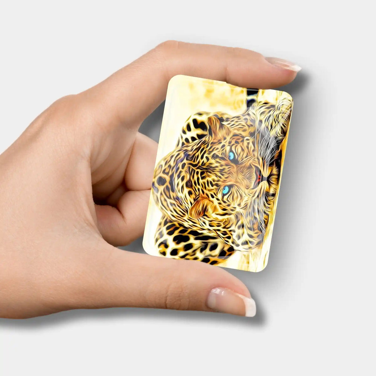 Glas Cover Minder mit Leoparden Motiv für Diamond Painting Zubehör