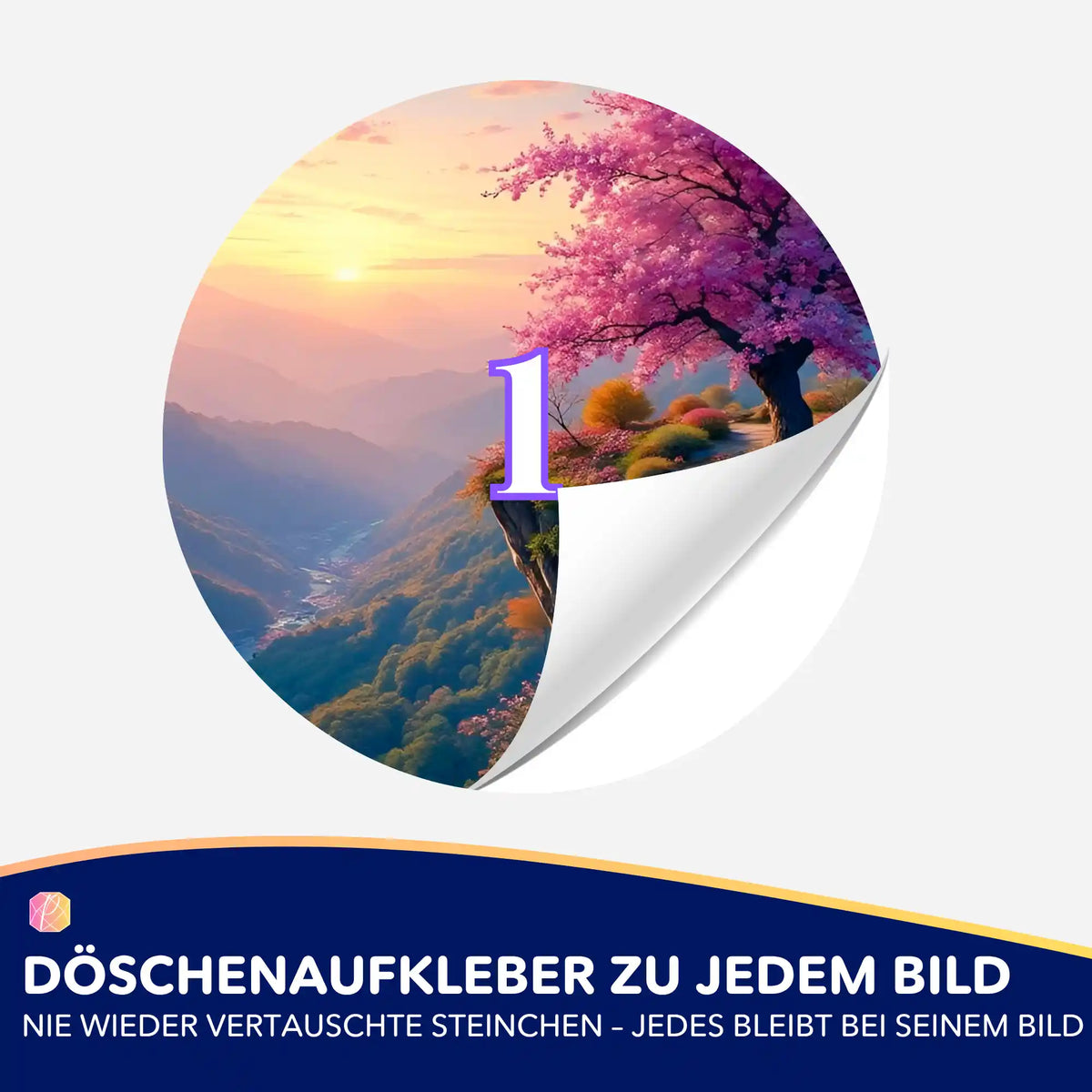 Runder Döschenaufkleber mit Motiv Morgendämmerung für Diamond Painting Zubehör zur Ordnung der Steine