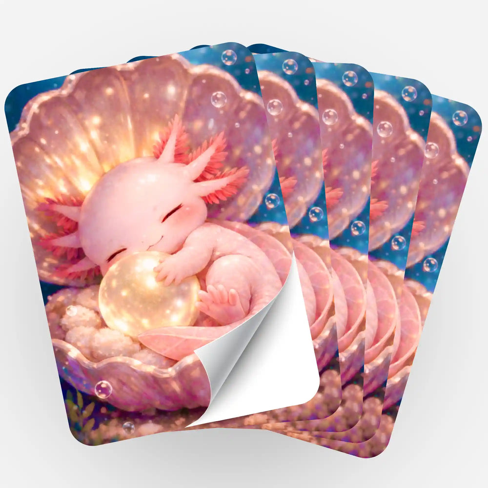 Lot de 5 autocollants - Axolotl Little Hugs
