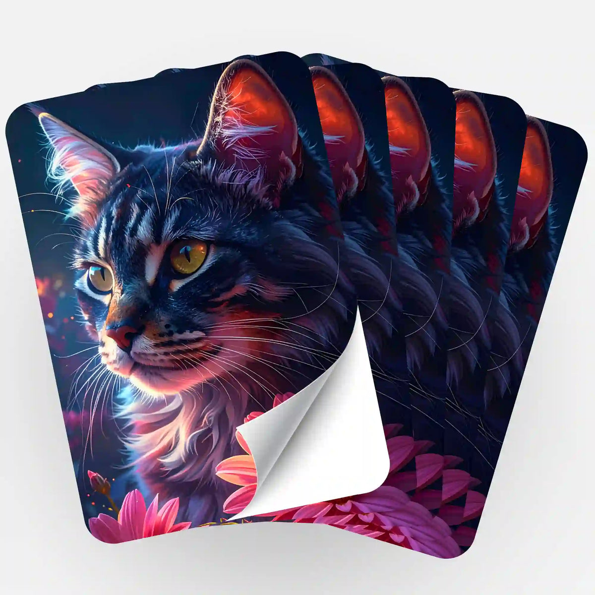 Fünf Picmondoo Aufkleber Set Segen der Bastet mit magischem Katzen-Motiv für Diamond Painting Zubehör