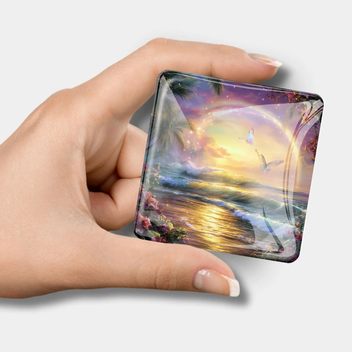 Quadratischer Diamond Painting Cover Minder Motiv Zwischen Himmel und Meer mit Magnetfunktion für DIY-Projekte