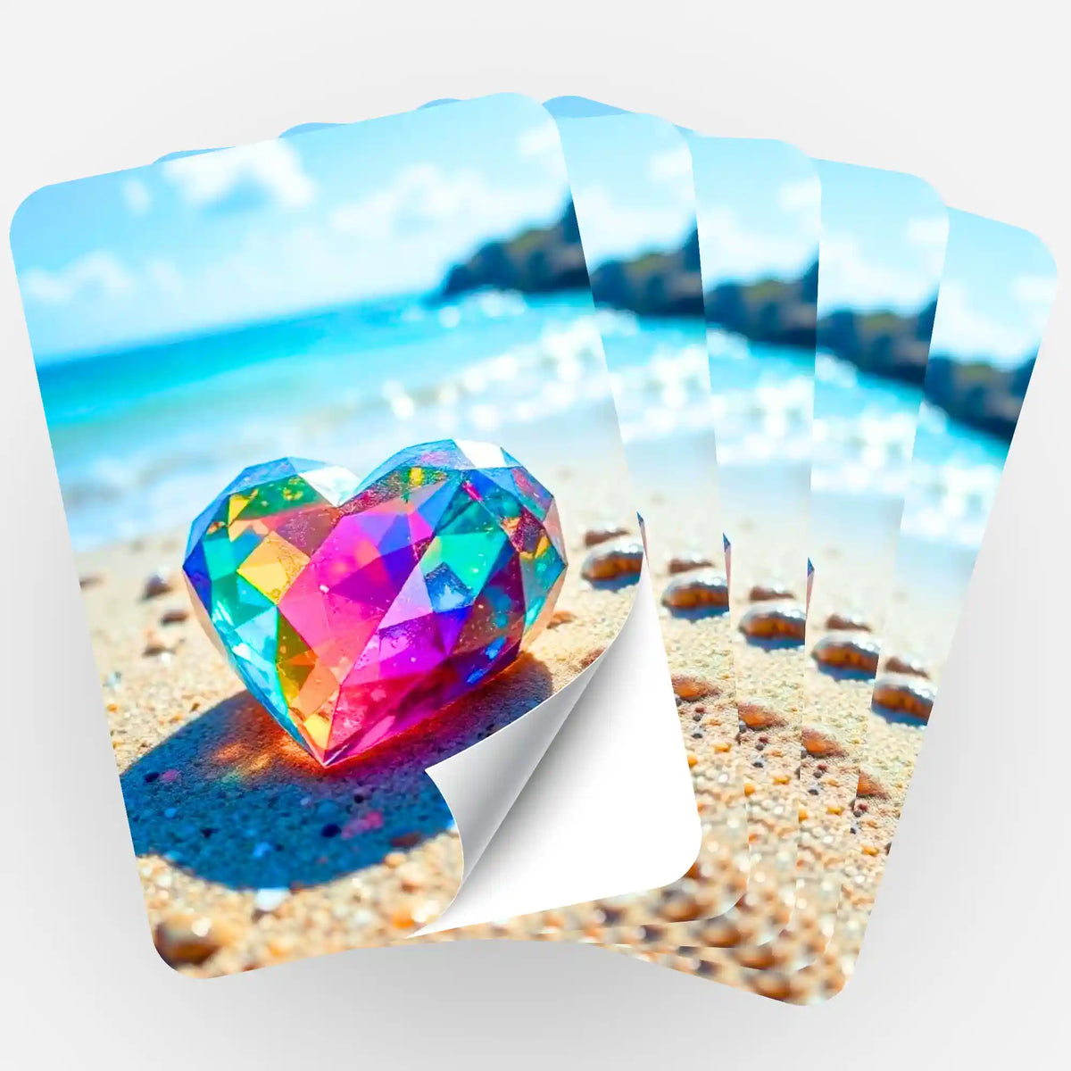 5er-Set Crystal Heart Aufkleber zur Organisation von Diamond Painting und Malen nach Zahlen Projekten