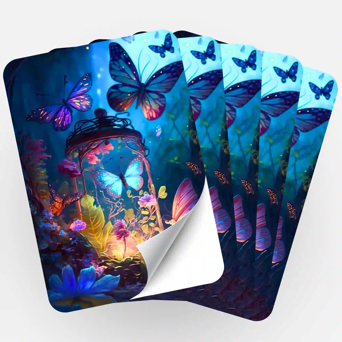 Fünf Picmondoo Aufkleber mit Schmetterling Motiv für Diamond Painting Zubehör und Organisation