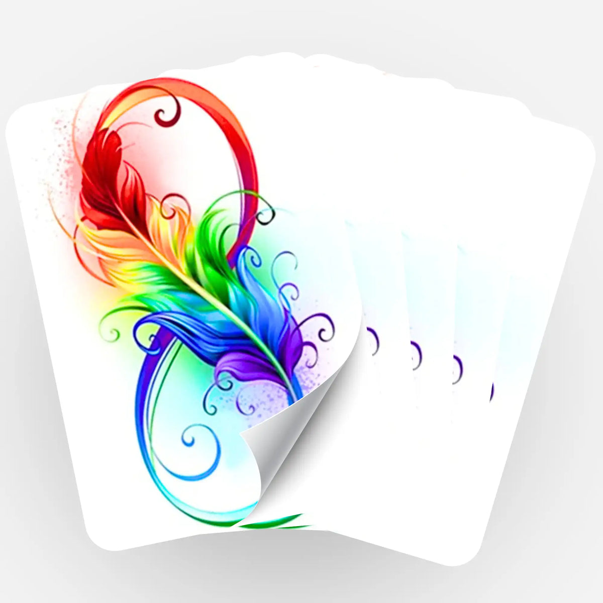5er-Set Sticker Infinity Feather für die Organisation von Diamond Painting Zubehör und Malen nach Zahlen Sets