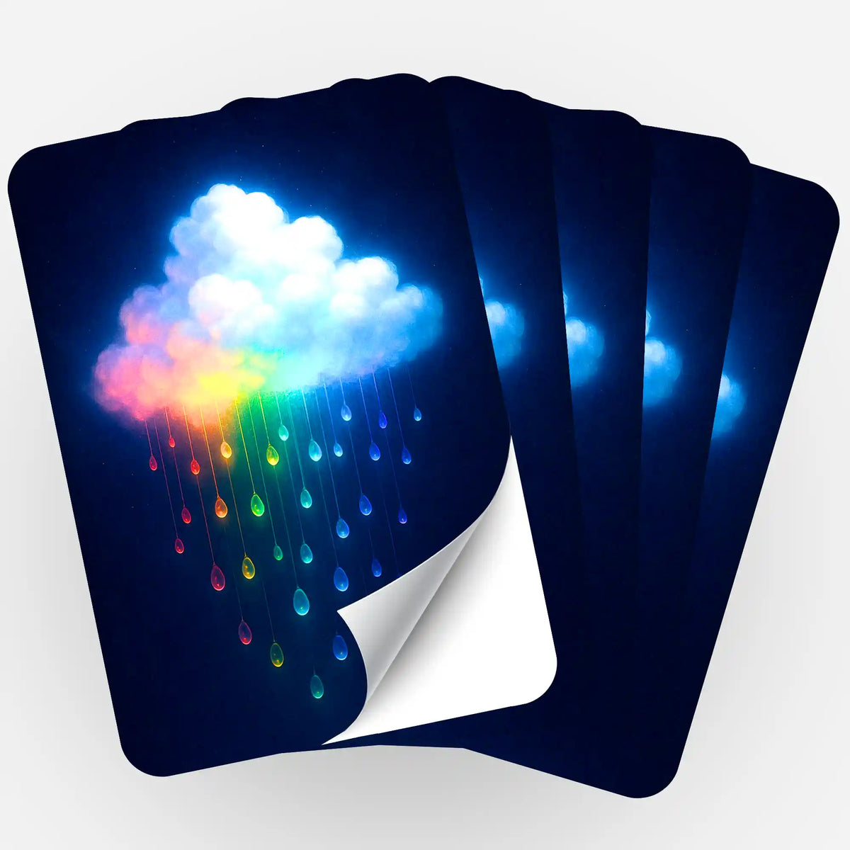 5er-Set Sticker mit Regenbogenwolke Motiv für Diamond Painting Zubehör und Organisation