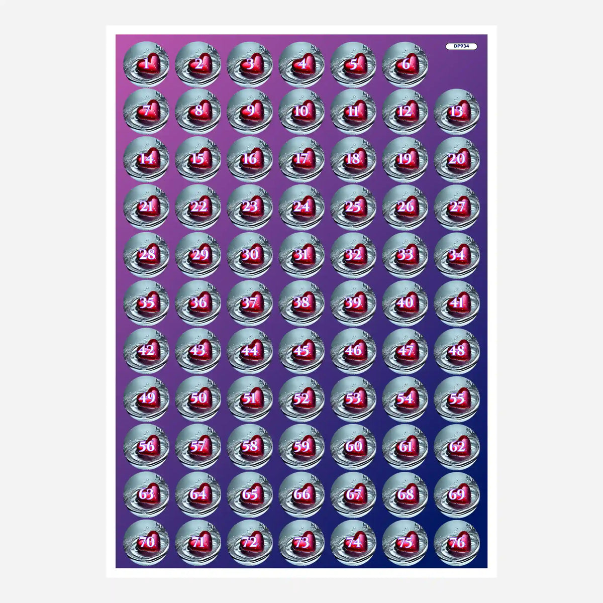 Buntes Waterheart Döschenaufkleber Set für Diamond Painting zur organisierten Sortierung von Diamanten Steinchen