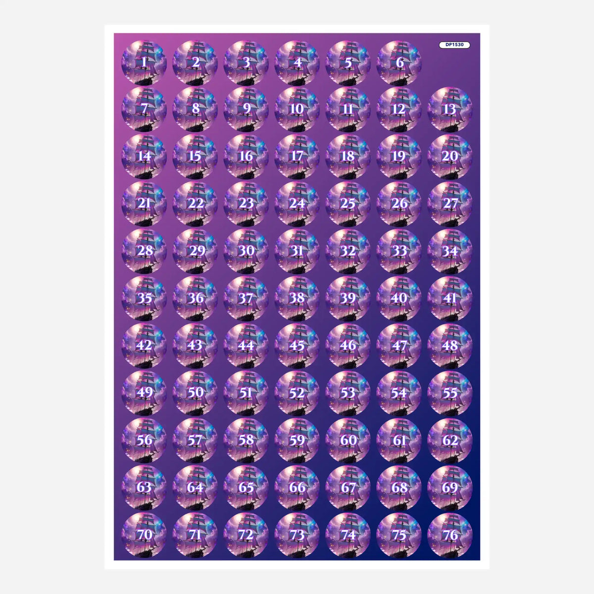 Bunte Diamond Painting Döschenaufkleber Starlight Ocean mit Nummern zur einfachen Organisation von Diamanten-Sets.