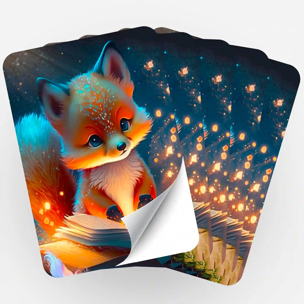 5er-Set Sticker Lesestunde im Fuchswald passend zu deinem Diamond Painting oder Malen nach Zahlen Projekt