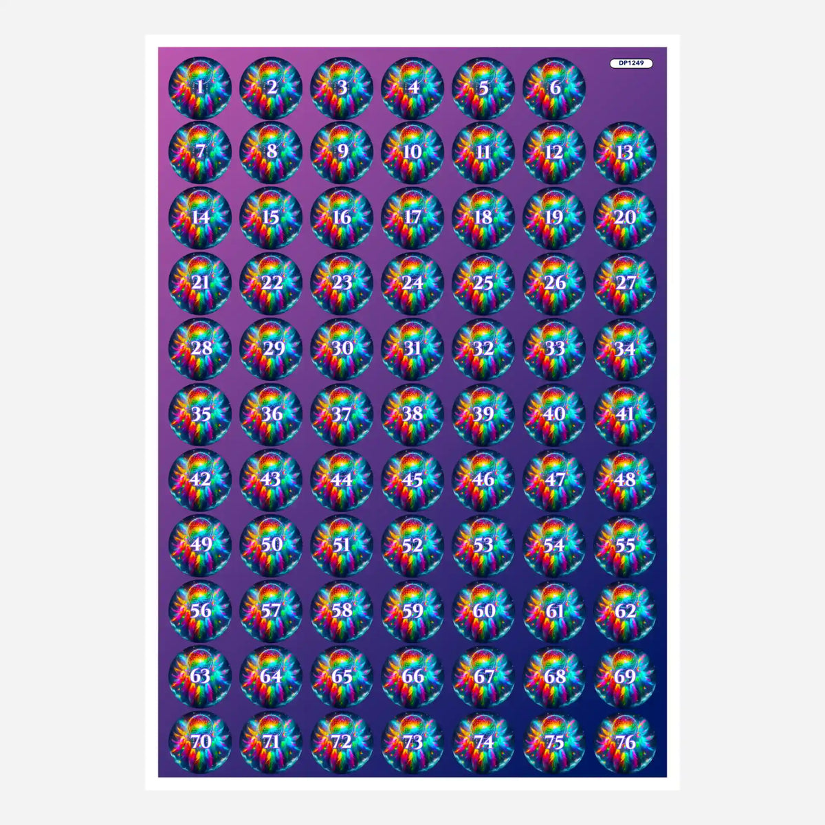 Bunte Diamond Painting Döschenaufkleber mit Zahlen für Träumerei im Federspiel Sortierhilfe