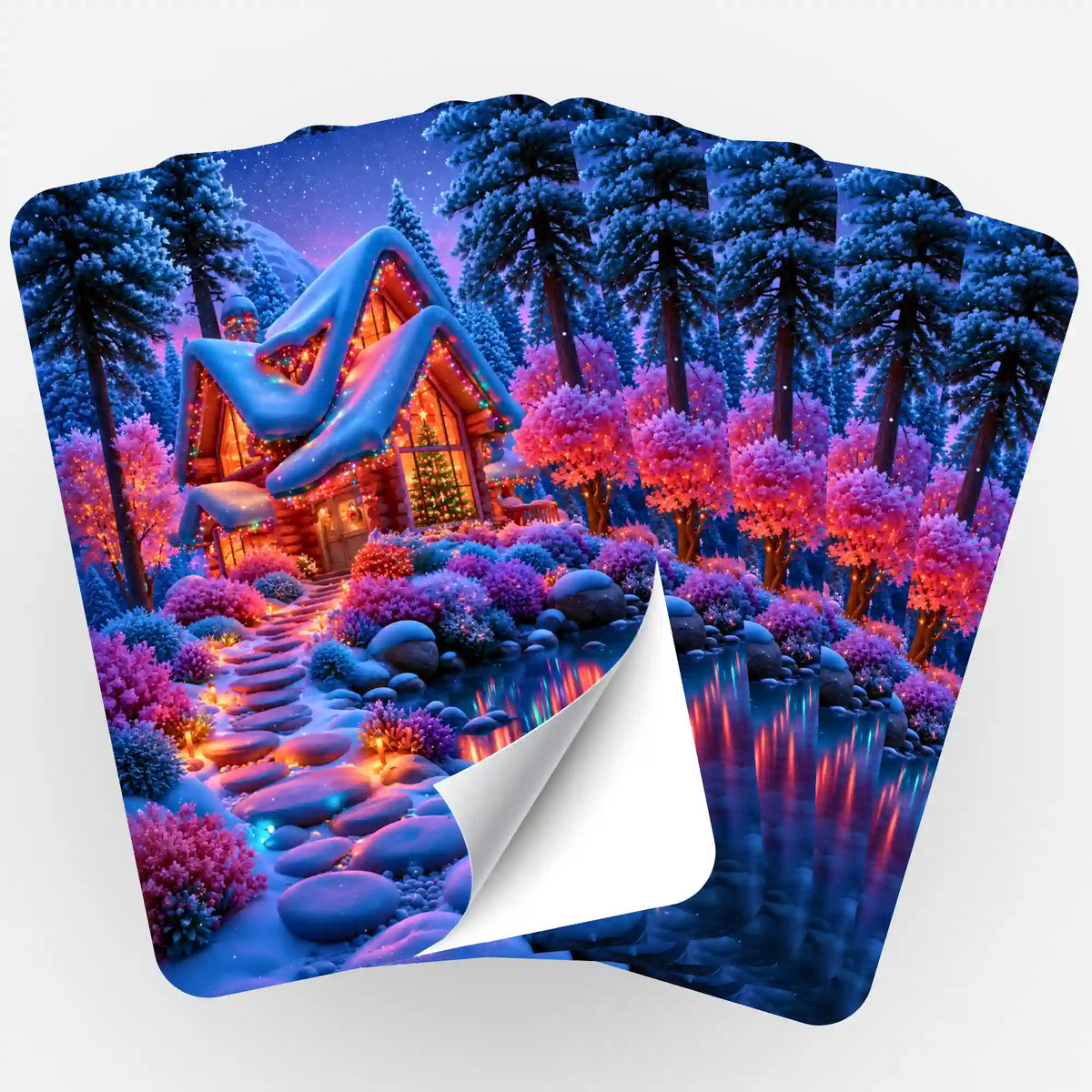 5er-Set Sticker Weihnachten im Lichterwald für Diamond Painting Zubehör und Organisation