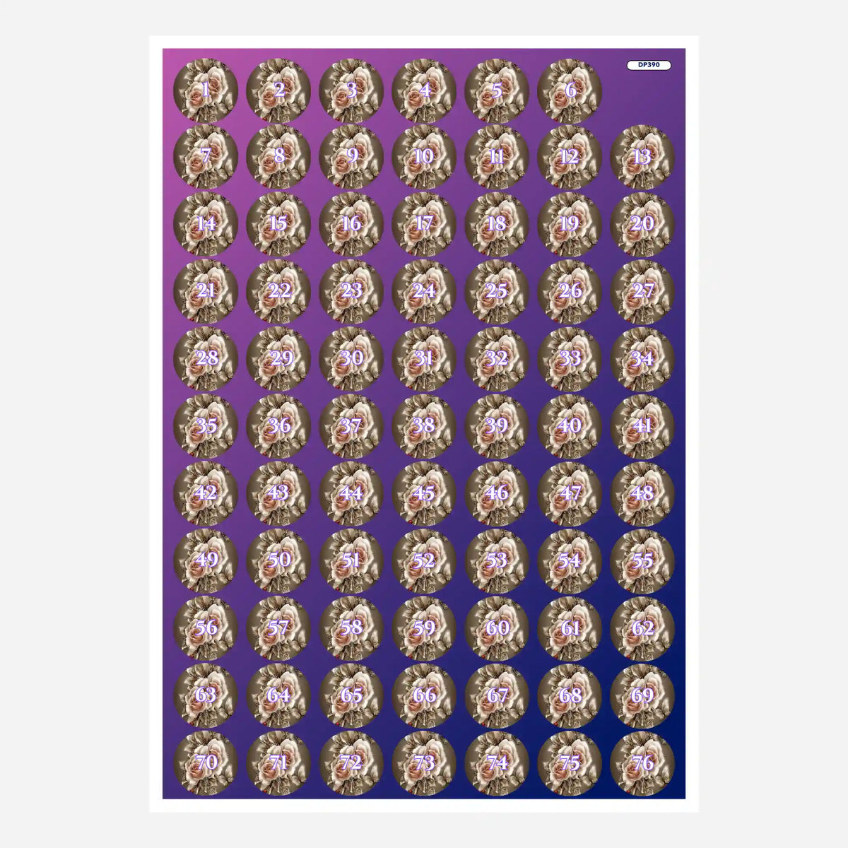 Döschenaufkleber mit goldenen Rosen für Diamond Painting Zubehör zur Ordnung der Steinchen-Farben