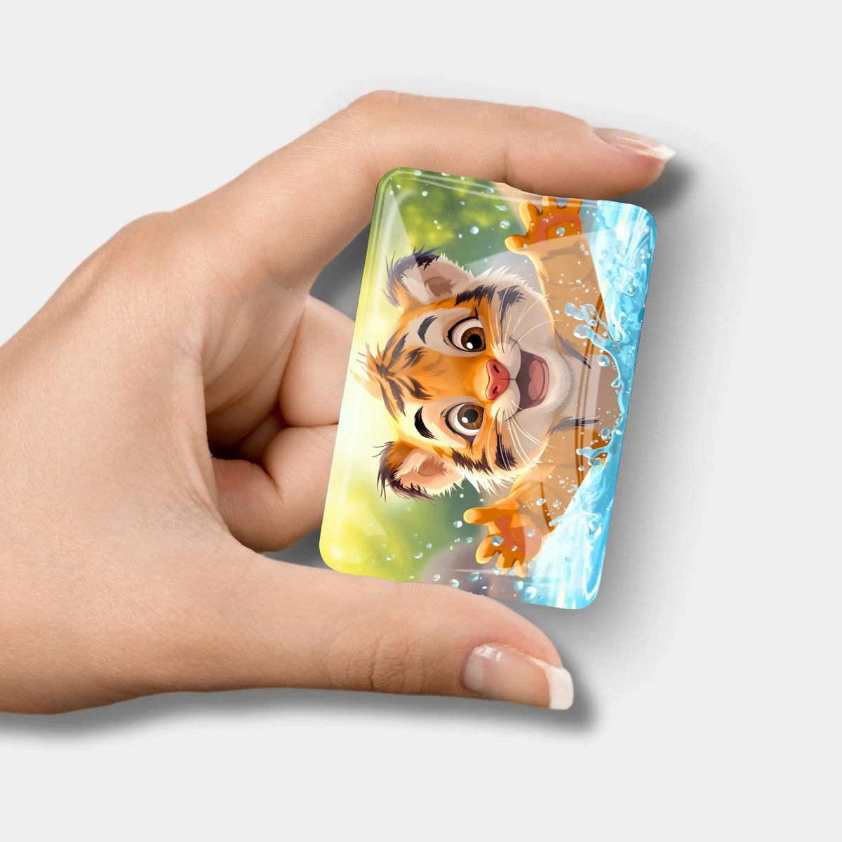 Diamond Painting Cover Minder mit süßem Tiger Motiv Platsch ins Glück als praktisches Zubehör für Bastelsets