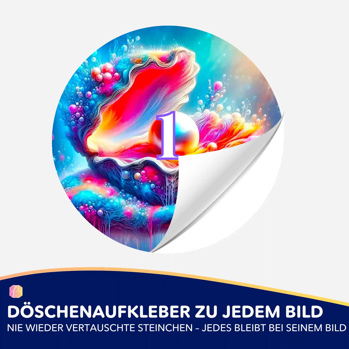 Bunte Döschenaufkleber Zauber des Meeres Motiv für Diamond Painting Zubehör zur einfachen Sortierung der Steinfarben