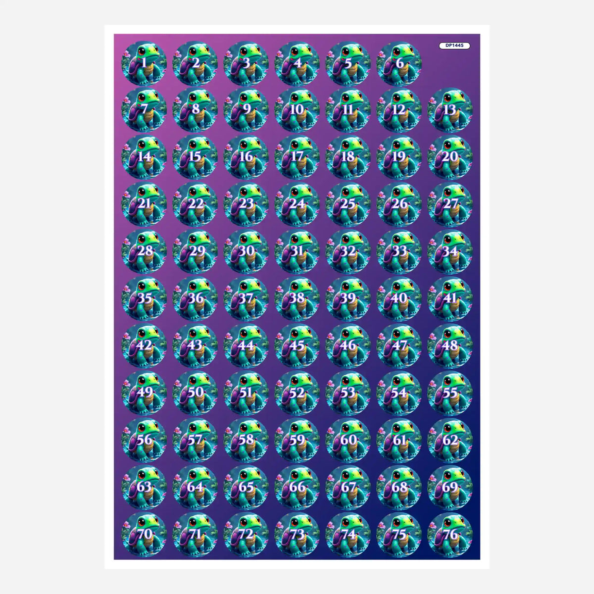 Bogen mit runden Diamanten Painting Aufklebern für Döschen mit niedlichem Donatello Schildkröten-Motiv zur Steinsortierung