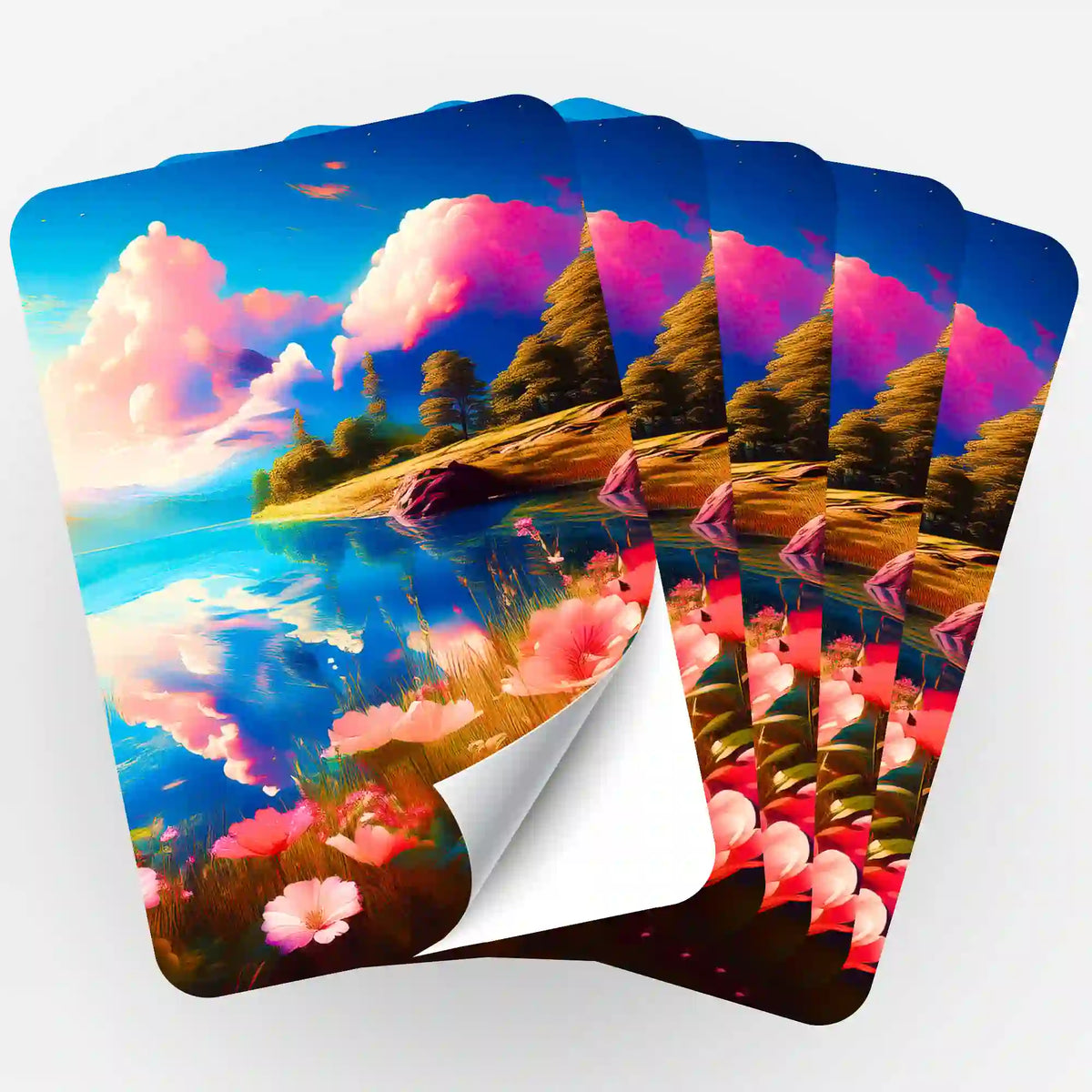 Fächerartiges 5er-Set Sticker mit See-Motiv für Diamond Painting Fans zur Organisation von Diamanten Painting Zubehör