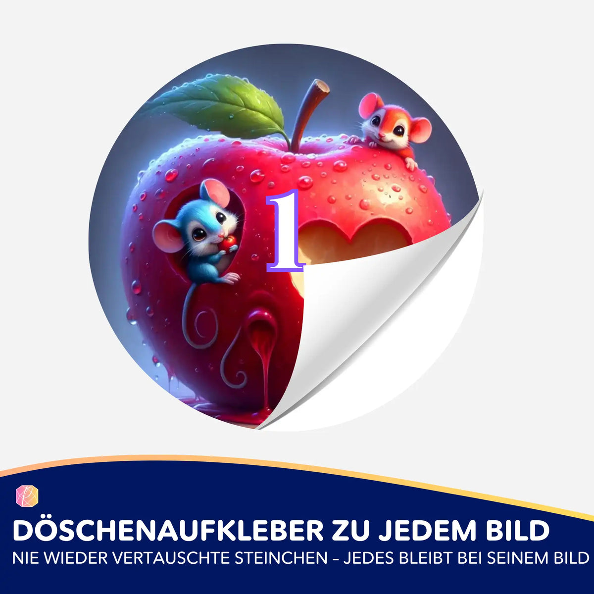 Runder Döschenaufkleber mit Mäusehaus-Motiv für Diamond Painting Zubehör zur geordneten Sortierung von Diamanten