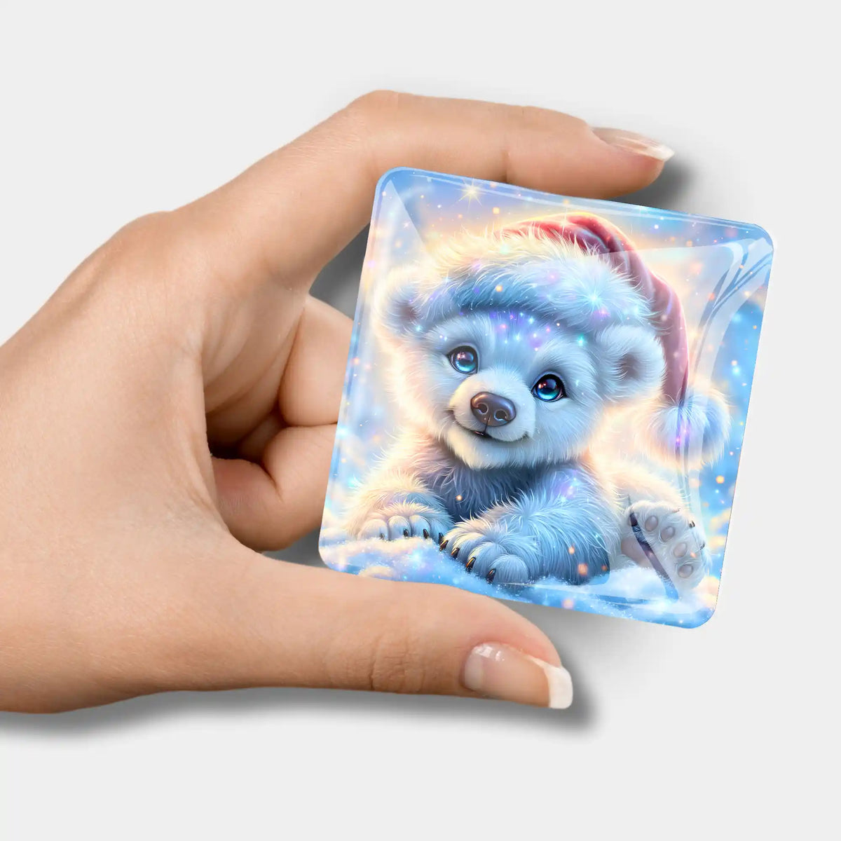 Magischer Cover Minder mit Eisbär-Motiv als praktisches Zubehör für Diamond Painting und kreative DIY-Bastelsets