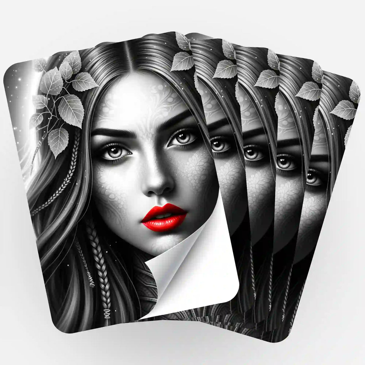 Fünfer-Set Sticker mit Red Lips Motiv zur Organisation von Diamond Painting Zubehör und Bastelsets