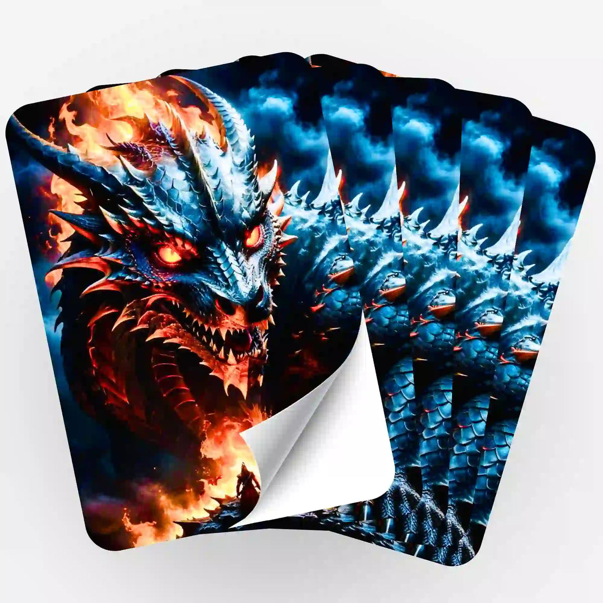 Fünfer-Set Sticker mit Drachen-Motiv für Diamond Painting Fans zur Organisation von Steinchen
