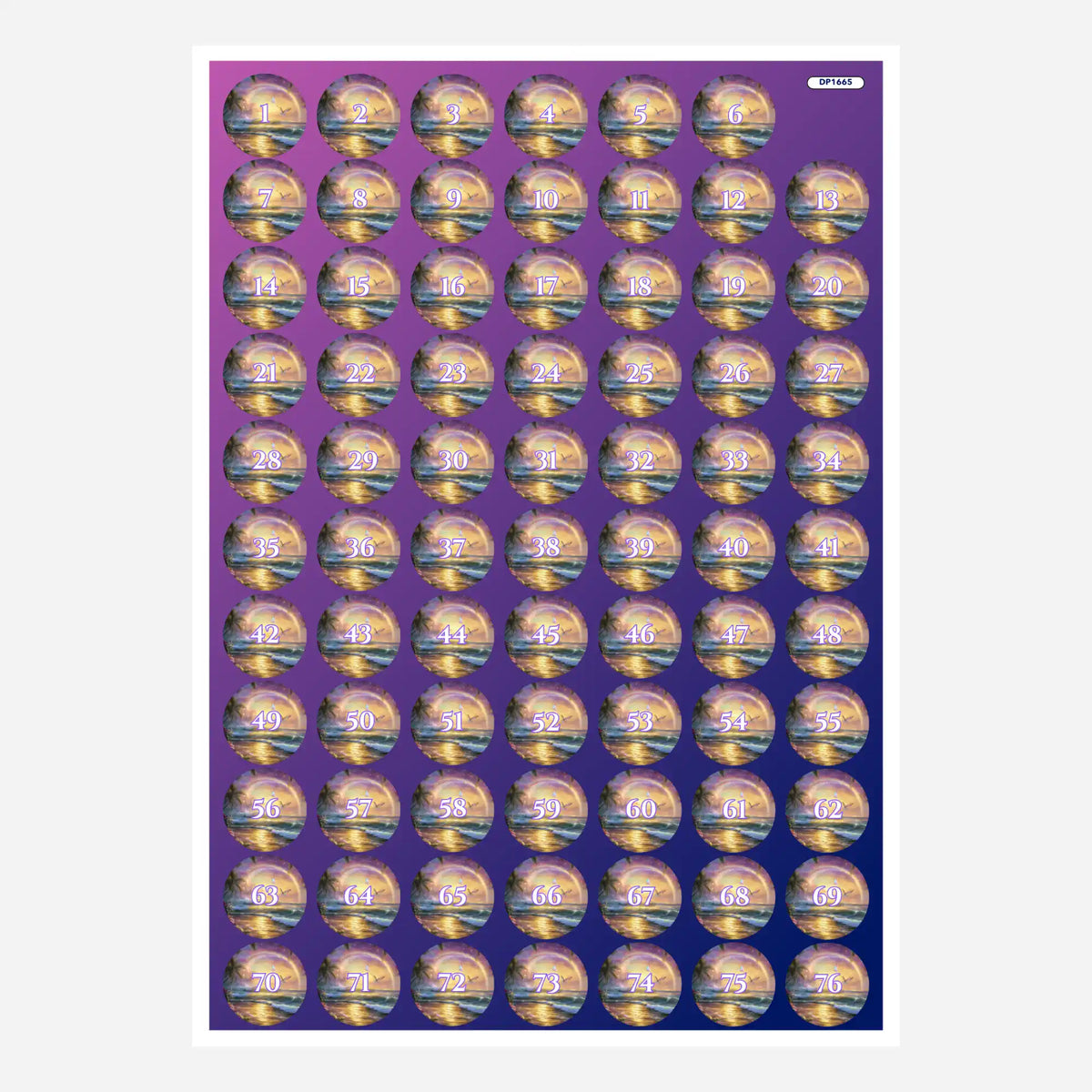 Döschenaufkleber-Set für Diamond Painting zur übersichtlichen Organisation von Steinfarben mit Motiv Zwischen Himmel und Meer