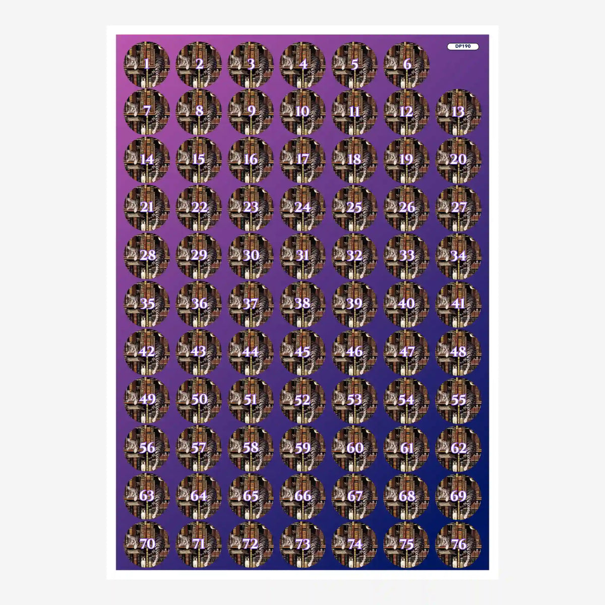 Döschenaufkleber Chillout Cat für Diamond Painting Zubehör zur Sortierung von Glitzersteinen bei Malen nach Zahlen Projekten