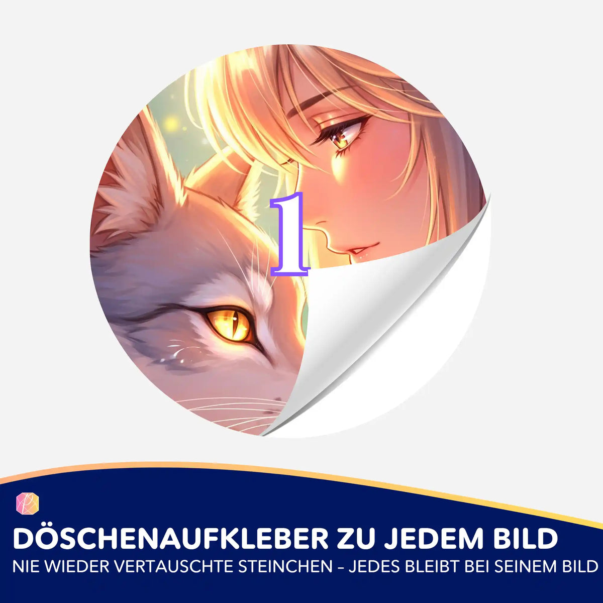 Runder Döschenaufkleber mit Tiermotiv für Diamond Painting Zubehör zur optimalen Ordnung der Diamanten