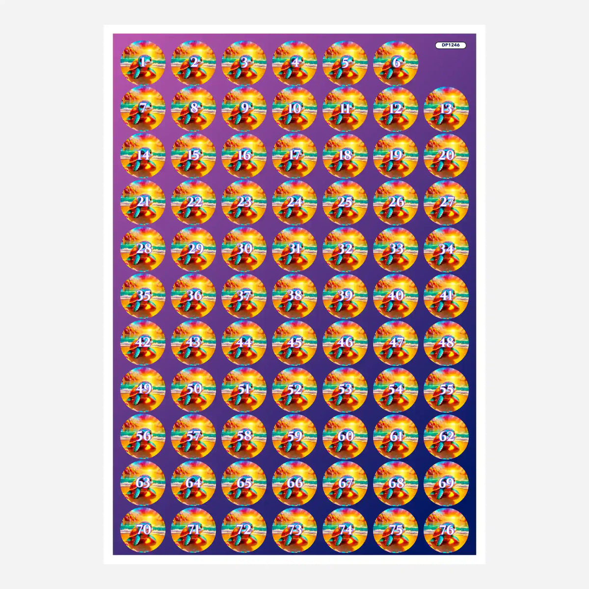 Bunte Diamond Painting Döschenaufkleber mit Schildkröten-Motiv zur Sortierung von Diamanten für dein Bastelprojekt.