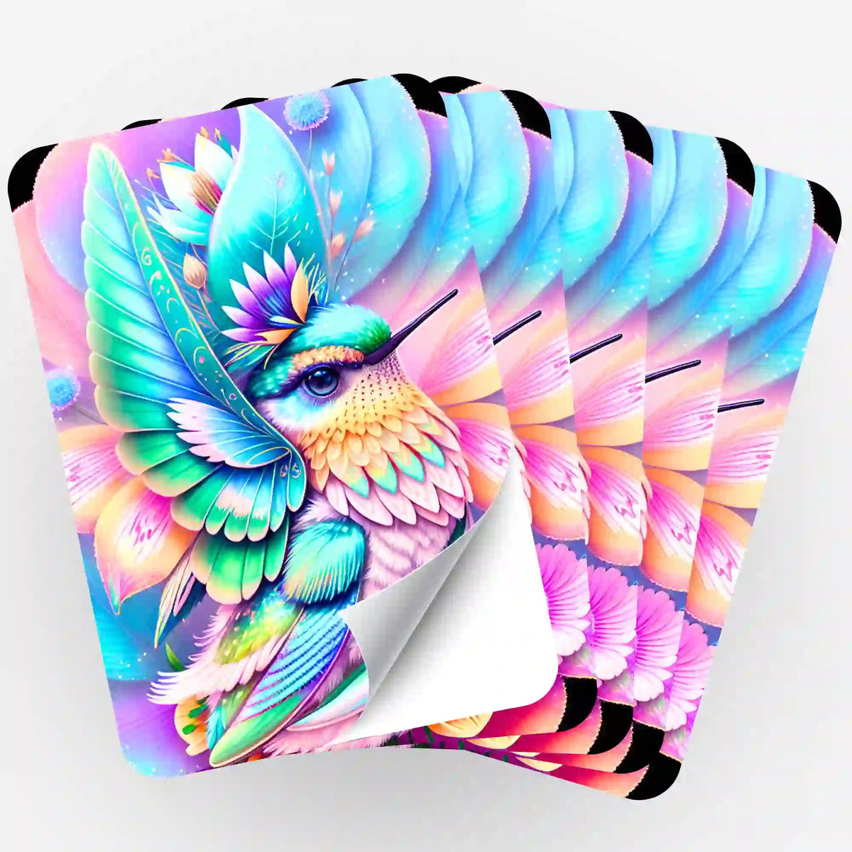 5er-Set Aufkleber mit buntem Kolibri-Motiv für Diamond Painting Zubehör und Organisation