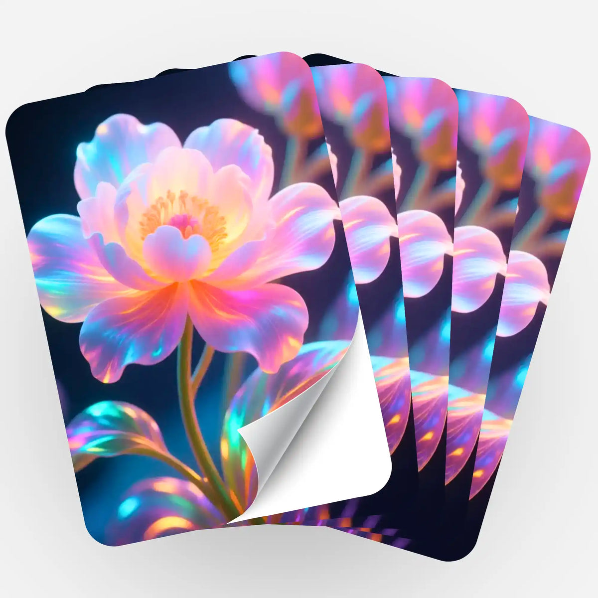 5er-Set Aufkleber Inneres Leuchten mit leuchtender Blumen-Illustration für Diamond Painting Zubehör und Organisation