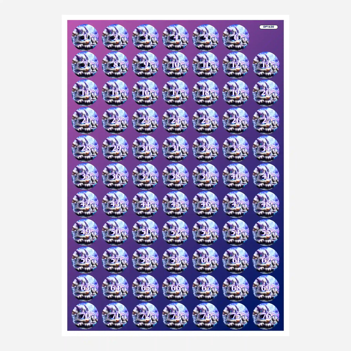 Bunte Luna-Döschenaufkleber für Diamond Painting zur organisierten Sortierung von Steinchen in der Limited Edition