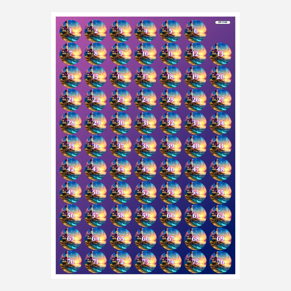 Bunte Diamond Painting Döschenaufkleber mit Wächter des Horizonts Motiv zur einfachen Organisation der Steinfarben