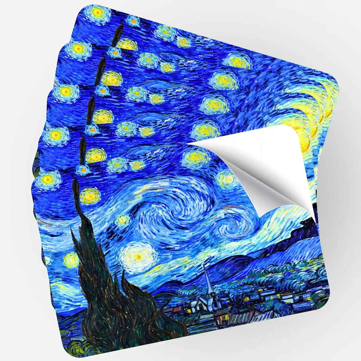 5er-Set Aufkleber Van Gogh Sternennacht zur Organisation von Diamond Painting und Zubehör