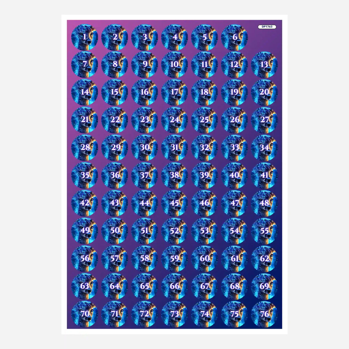 Bunte Diamond Painting Döschenaufkleber mit Tiermotiv Hüterin des Herzens zur Kennzeichnung von Diamanten